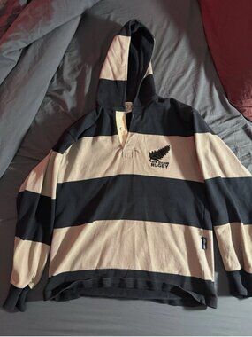Vintage Halbro Rugby New Zealand Rugby Pullover Mens Medium Black White Pullover
